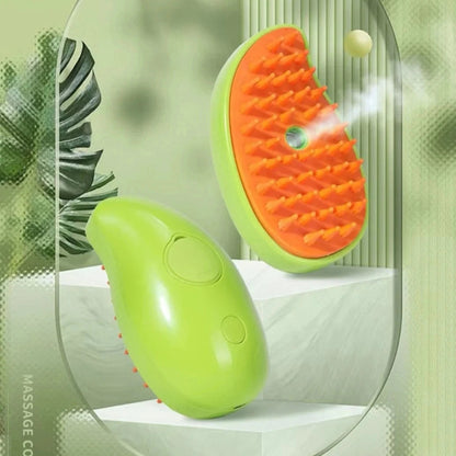 3-in-1 Steamy pet brush for grooming and massage